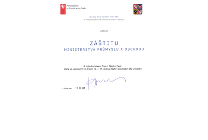 Záštita Ministerstva průmyslu a obchodu